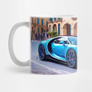 Modern Bugatti in a French village Mug